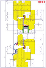 Vertikalschnitt von Fenster Standardline 68mm